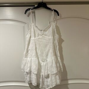 wild fable White Tiered Lace Mini Dress